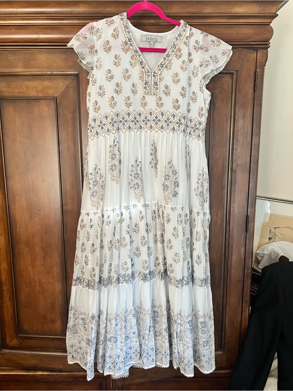 Bella Tu White Maxi Dress Medium NWOT